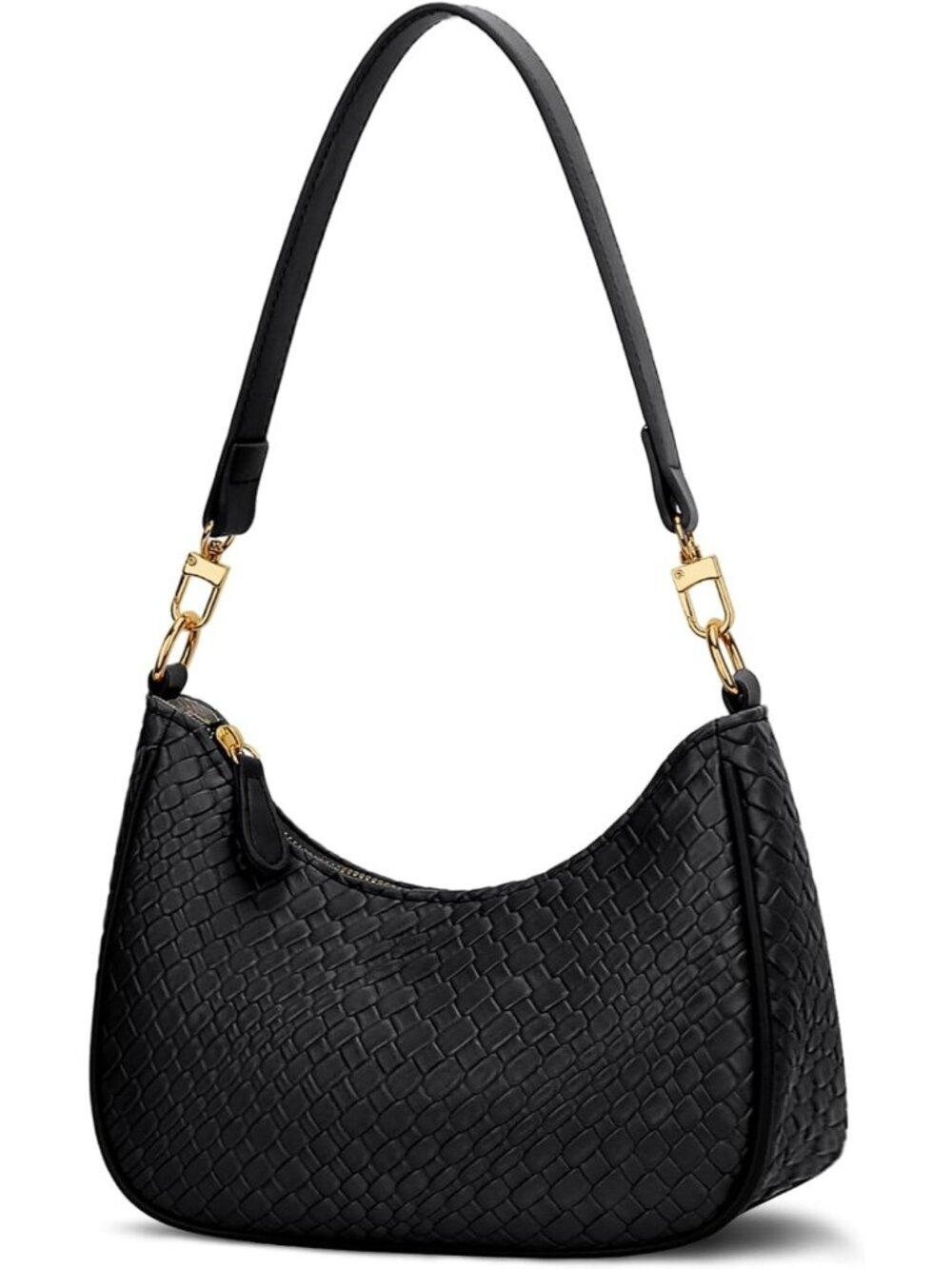 Women's Bag Black Leather Cute Hobo Shoulder Handbags Retro Clutch Stylish Purse